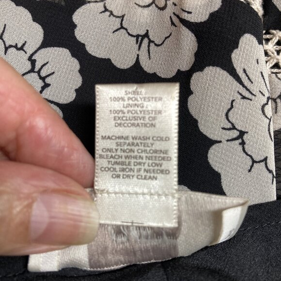 Loft Outlet Sleeveless Print Boho Dress, Sz Small, Chiffon Ruffle Tassel Lace - Picture 12 of 12